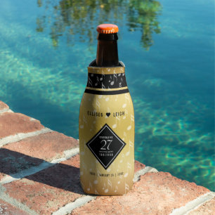 Elegant 27th Music Wedding Anniversary Celebration Bottle Cooler