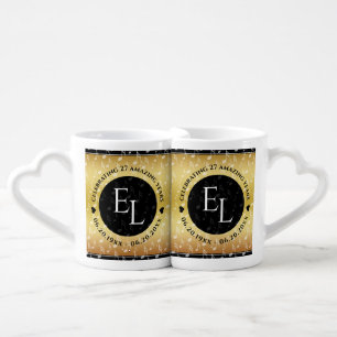 Elegant 27th Music Wedding Anniversary Celebration Coffee Mug Set