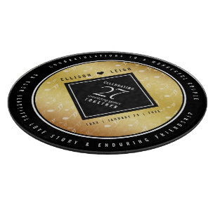 Elegant 27th Music Wedding Anniversary Celebration Cutting Board