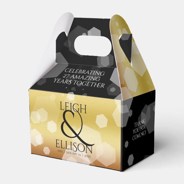 Elegant 27th Music Wedding Anniversary Celebration Favor Boxes (Front Side)