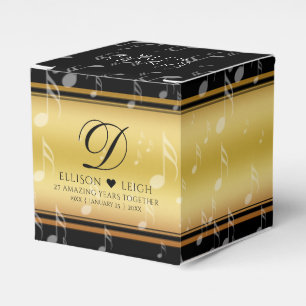 Elegant 27th Music Wedding Anniversary Celebration Favor Boxes