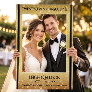 Elegant 27th Music Wedding Anniversary Celebration Selfie Frame