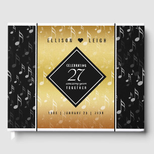 Elegant 27th Music Wedding Anniversary Guest Book