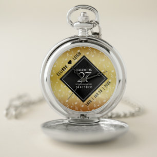 Elegant 27th Music Wedding Anniversary Pocket Watch