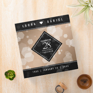 Elegant 28th Linen Wedding Anniversary Celebration 3 Ring Binder