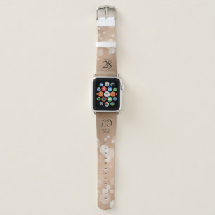 Elegant 28th Linen Wedding Anniversary Celebration Apple Watch Band