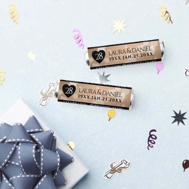 Elegant 28th Linen Wedding Anniversary Celebration Breath Savers® Mints (Party)