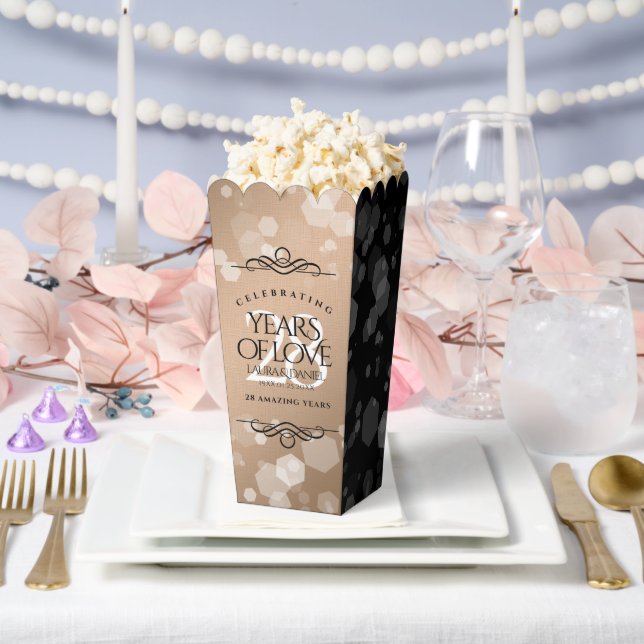 Elegant 28th Linen Wedding Anniversary Celebration Favor Boxes (Wedding)