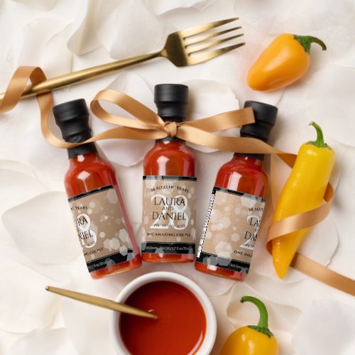 Elegant 28th Linen Wedding Anniversary Celebration Hot Sauces