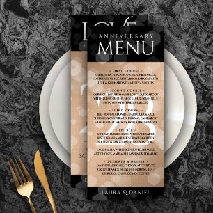 Elegant 28th Linen Wedding Anniversary Celebration Menu