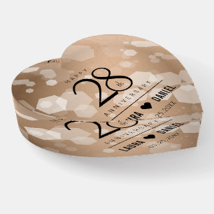 Elegant 28th Linen Wedding Anniversary Celebration Paperweight