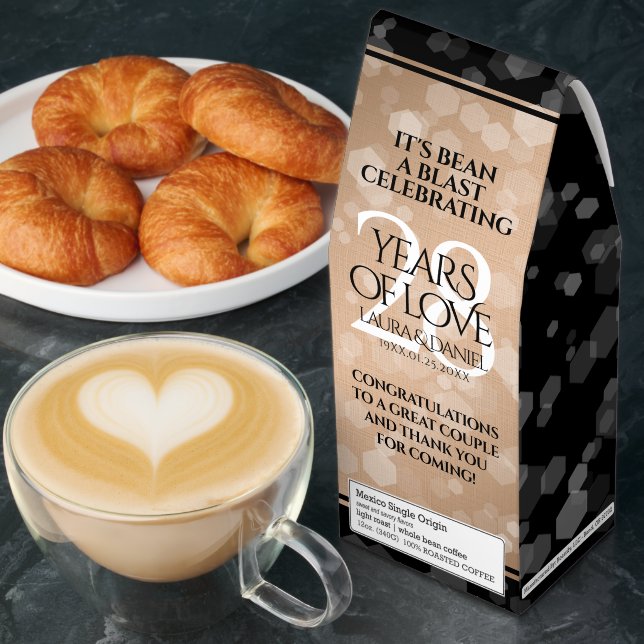 Elegant 28th Linen Wedding Anniversary Celebration Roasted Coffee (Breakfast)