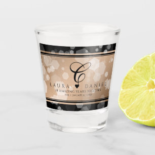 Elegant 28th Linen Wedding Anniversary Celebration Shot Glass