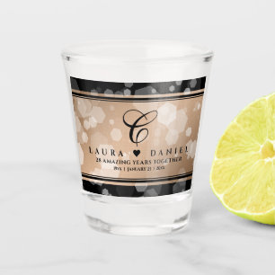 Elegant 28th Linen Wedding Anniversary Celebration Shot Glass