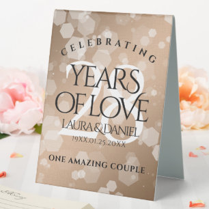 Elegant 28th Linen Wedding Anniversary Celebration Table Tent