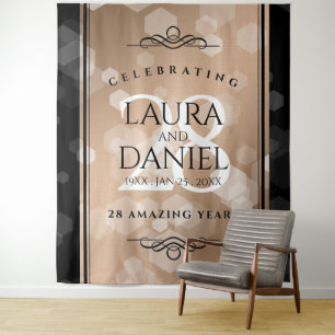 Elegant 28th Linen Wedding Anniversary Celebration Tapestry