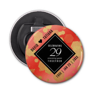 Elegant 29th Garnet Wedding Anniversary Bottle Opener