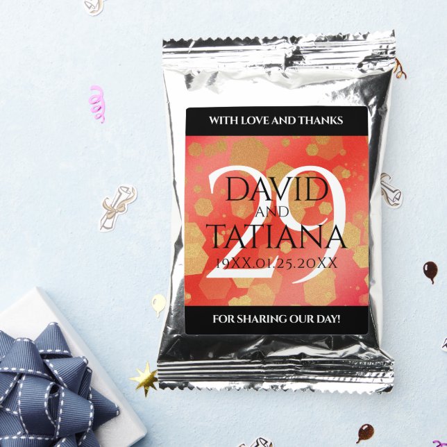 Elegant 29th Garnet Wedding Anniversary Coffee Drink Mix (Packets)