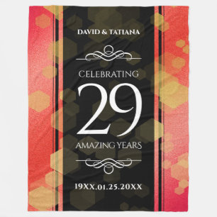 Elegant 29th Garnet Wedding Anniversary Fleece Blanket