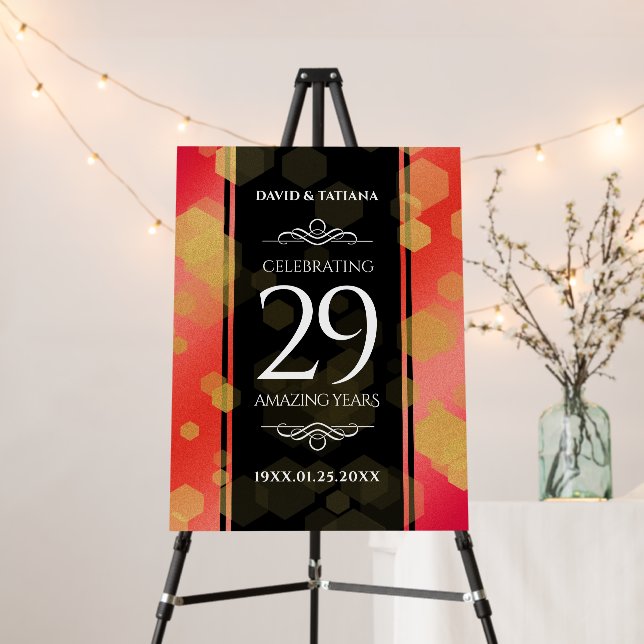 Elegant 29th Garnet Wedding Anniversary Foam Board (In Situ (Stand))