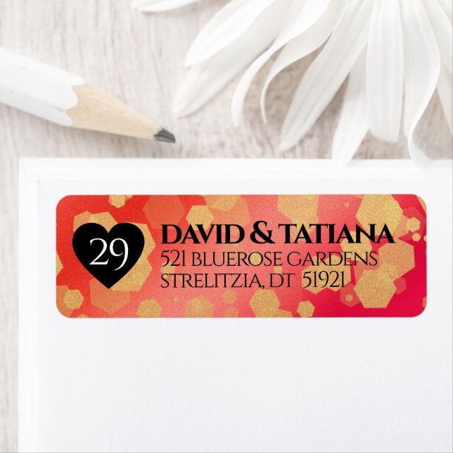 Elegant 29th Garnet Wedding Anniversary Label (Insitu)