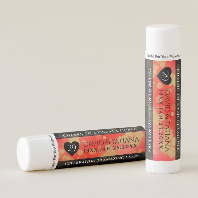Elegant 29th Garnet Wedding Anniversary Lip Balm (Front)