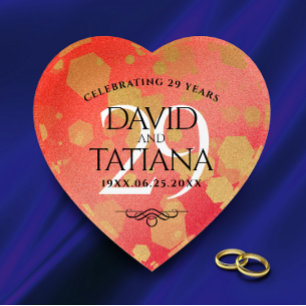 Elegant 29th Garnet Wedding Anniversary Paperweight