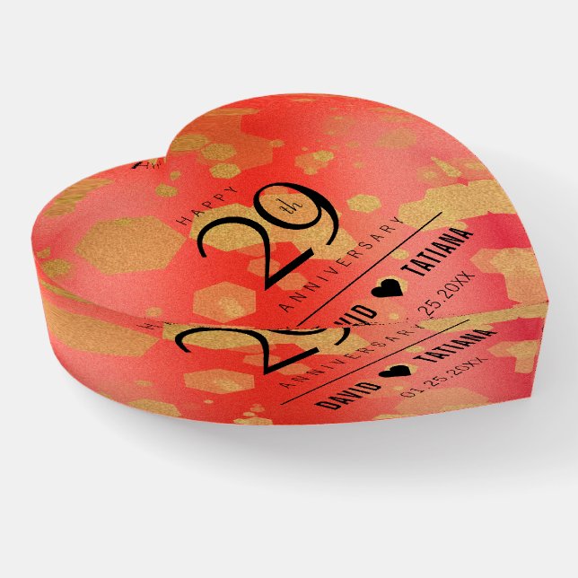 Elegant 29th Garnet Wedding Anniversary Paperweight (Angled)