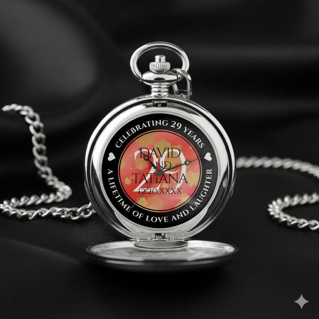 Elegant 29th Garnet Wedding Anniversary Pocket Watch (Elegant 29th Garnet Wedding Anniversary Pocket Watch Cover Photo)