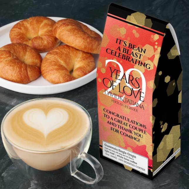 Elegant 29th Garnet Wedding Anniversary Roasted Coffee (Breakfast)