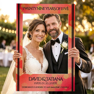 Elegant 29th Garnet Wedding Anniversary Selfie Frame