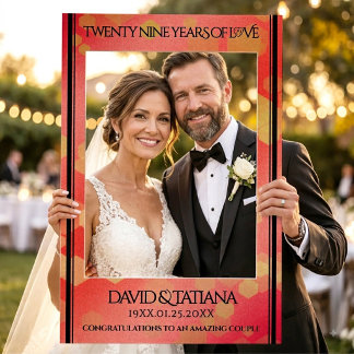 Elegant 29th Garnet Wedding Anniversary Selfie Frame