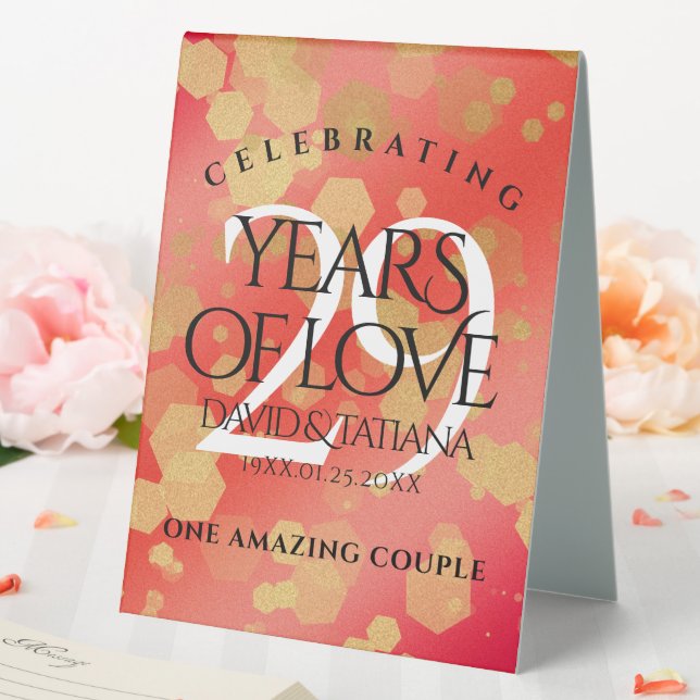 Elegant 29th Garnet Wedding Anniversary Table Tent (In SItu (Wedding))