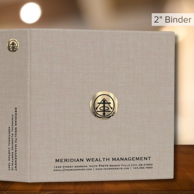 Elegant 2.0" Beige Linen Business Binder (Creator Uploaded)