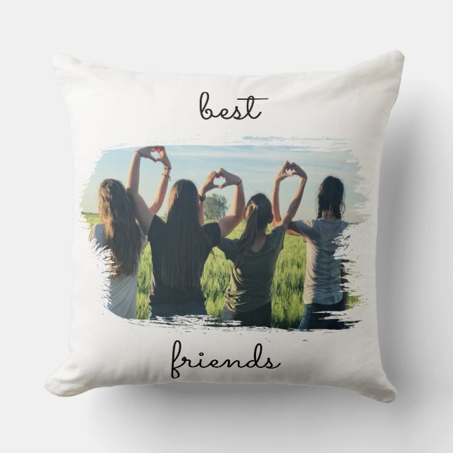 Elegant 2 BFF Best Friends Forever Throw Pillow (Front)