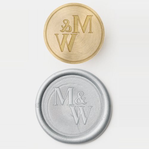 Elegant 2 Monogram Initial Ampersand Wedding Wax Seal Stamp