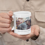 Elegant 2 Photo Boyfriend Giant Coffee Mug<br><div class="desc">Give your boyfriend something he'll enjoy with more than just coffee! This unique two-photo mug is customizable and features the word 'boyfriend' in a bold script font. Personalize the design with your shared memories and a meaningful message that says, 'Making memories with you is my favorite thing to do'. Perfect...</div>