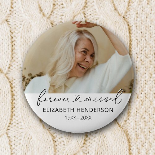 Elegant 2 Photo Memorial Funeral Button