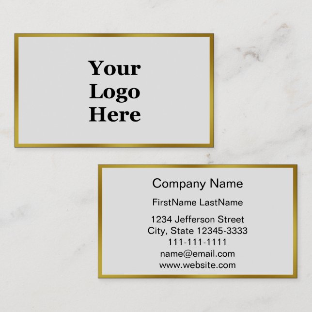 Elegant 2-sided Faux Gold Border Business Card (Front/Back)