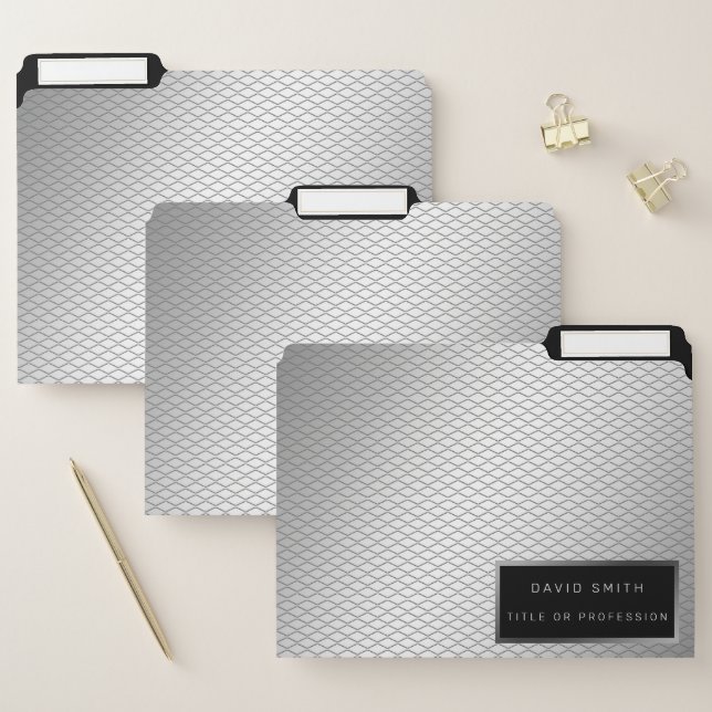Elegant 2in1 Luxury Silver Metal Business Card & File Folder (Set)