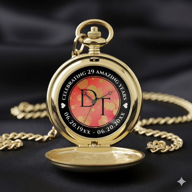 Elegant 2nd 29th Garnet Wedding Anniversary Pocket Watch (Elegant 2nd 29th Garnet Wedding Anniversary Pocket Watch Cover Photo)