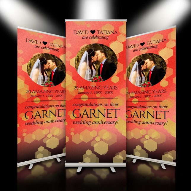 Elegant 2nd 29th Garnet Wedding Anniversary Retractable Banner (2nd 29th Garnet Wedding Anniversary Retractable Banner Cover Photo.)