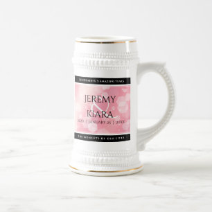 Elegant 2nd 5th Rose Quartz Wedding Anniversary Beer Stein