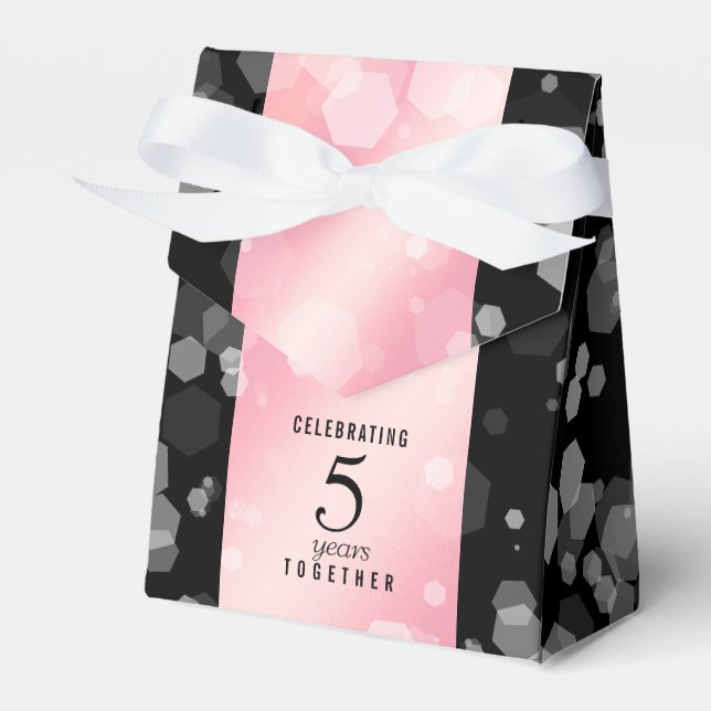 Elegant 2nd 5th Rose Quartz Wedding Anniversary Favor Boxes (Front Side)