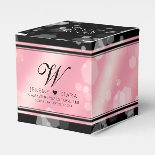 Elegant 2nd 5th Rose Quartz Wedding Anniversary Favor Boxes