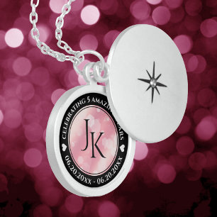 Elegant 2nd 5th Rose Quartz Wedding Anniversary Locket Necklace