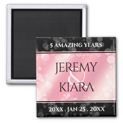 Elegant 2nd 5th Rose Quartz Wedding Anniversary Magnet