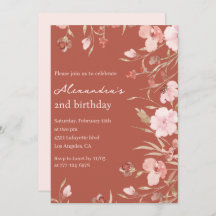 Elegant 2nd birthday invitations Floral Chic