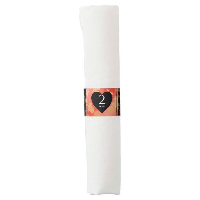 Elegant 2nd Garnet Wedding Anniversary Celebration Napkin Bands (Front)