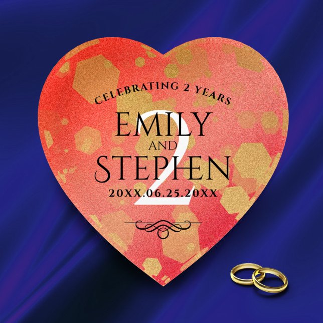 Elegant 2nd Garnet Wedding Anniversary Celebration Paperweight (Creator Uploaded)